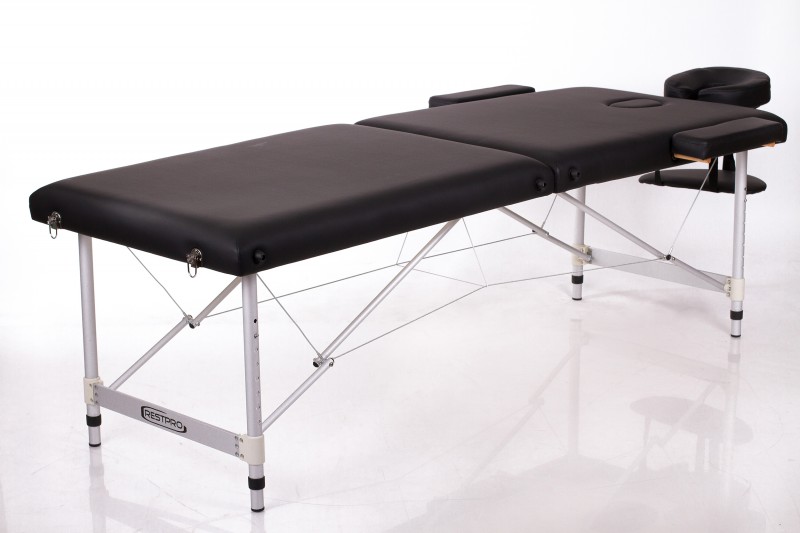 Portatīvais masāžas galds (kušete) RESTPRO® ALU 2 (L) Black