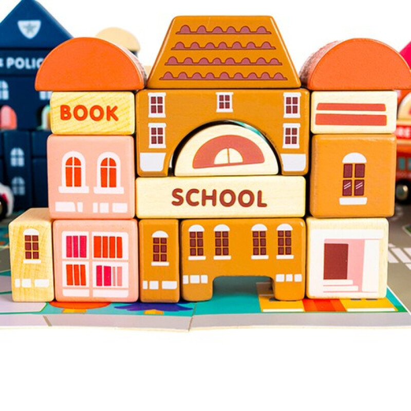 Wooden blocks - city 115 psc.