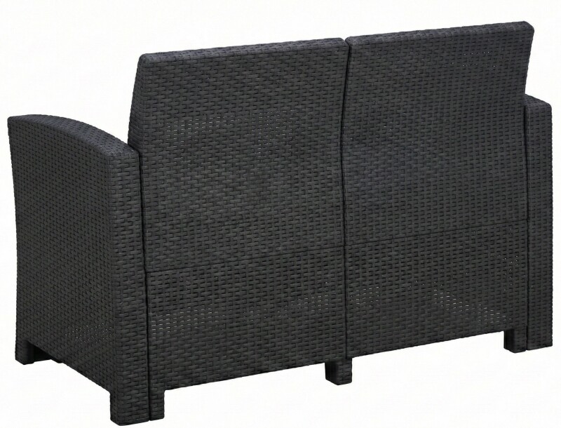 Rotango baldų komplektas: sofa, 2 foteliai, stalas