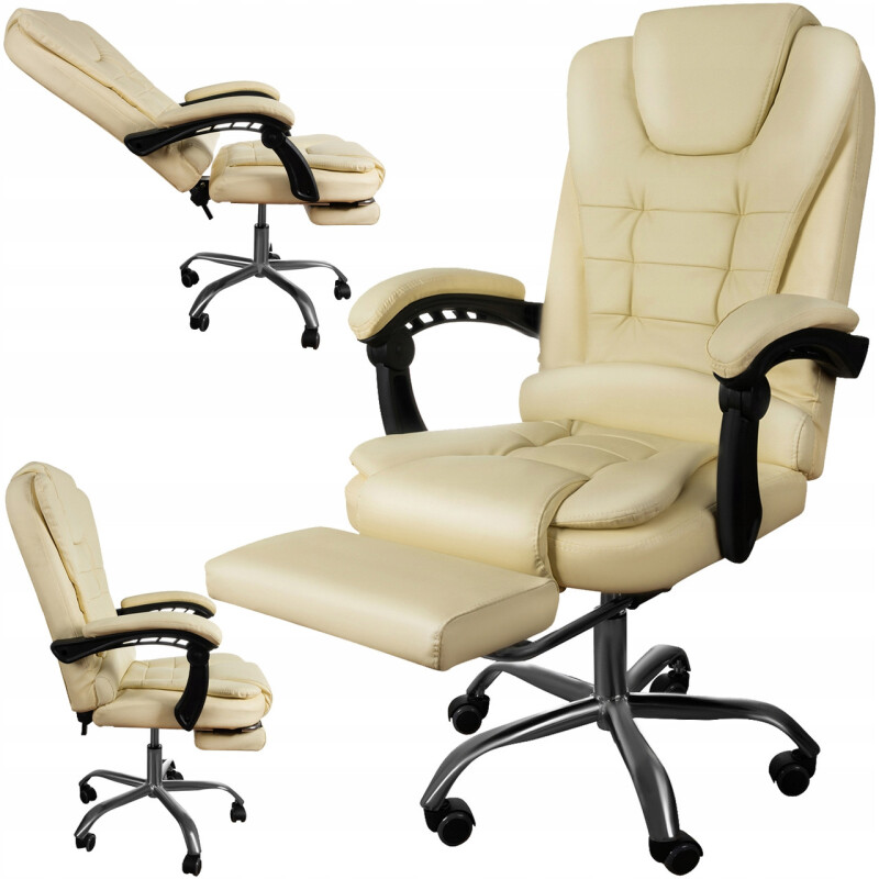 Office Chair with a footrest, beige (16225)