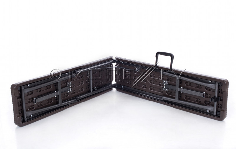 Folding table with a rattan design 183x76 cm + 2 Folding Bench