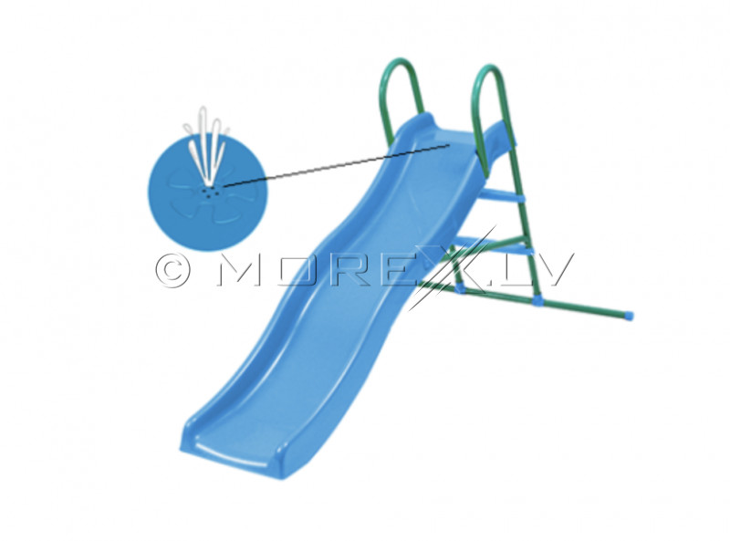 Wavy slide with metal stairs with water function