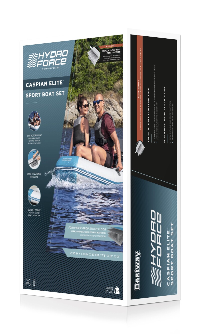 2-vietė pripučiama valtis Bestway Sportboot-Set Caspian, 230x130x33 cm, 65046