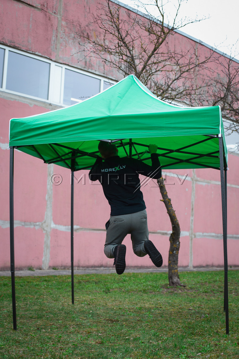 Pop Up sulankstoma palapinė 2x2 m, be sienų, žalia, H serijos, plieninė (palapinė, paviljonas, baldakimas)