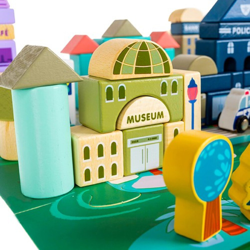 Wooden blocks - city 115 psc.