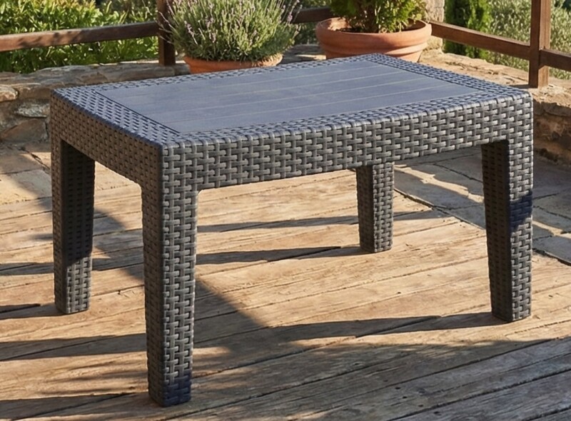 Rotango sodo stalas 70x50x38 cm, pilkas