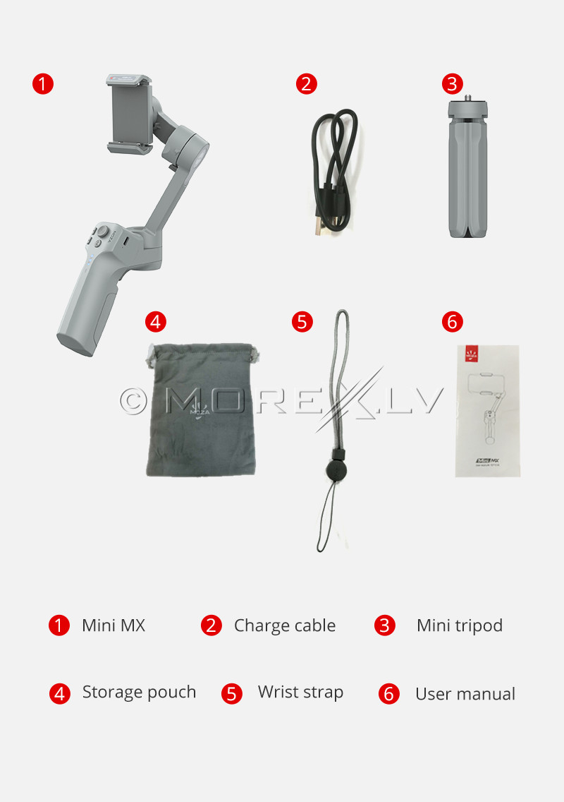 Viedtālruņu stabilizators Bluetooth MOZA Mini MX (selfiju statīvs)