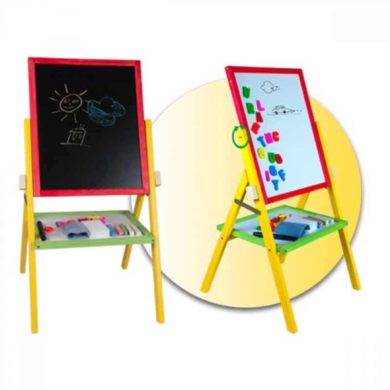 Double-sided wooden board for kids RBMC (46x43x78cm)