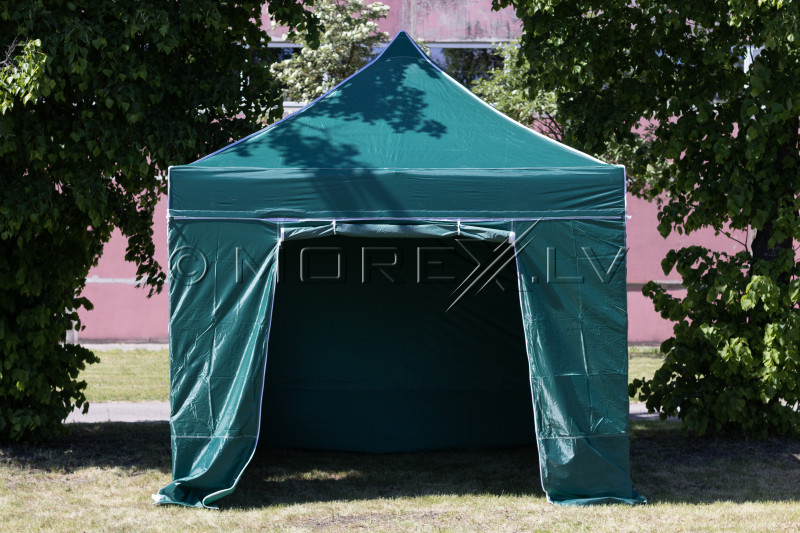 Pop Up Saliekamā nojume 3x3 m, ar sienām, Zaļa, X sērija, alumīnijs (tents, paviljons, telts)