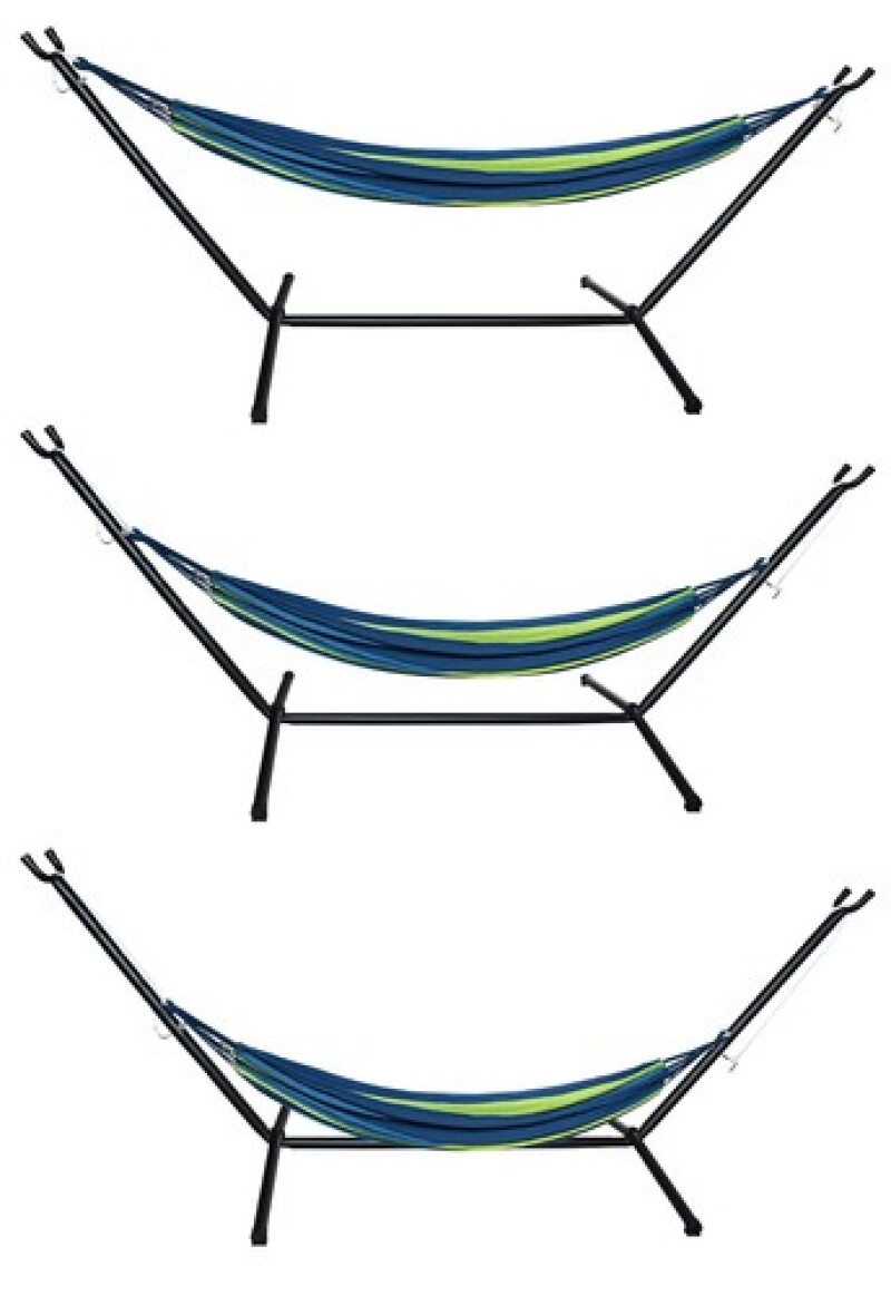 Garden hammock with a frame 200x150 cm, blue-green