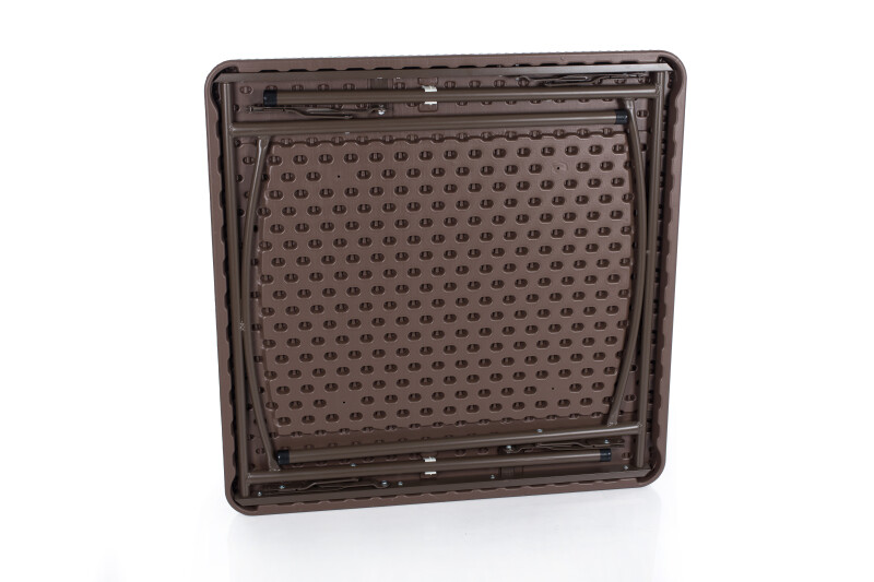Sulankstomas kvadratinis rotango dizaino stalas 86x86x74 cm + 2 kėdė