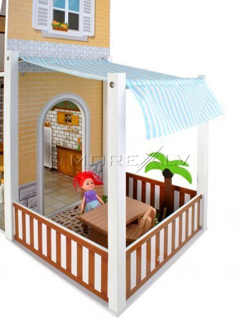 Большой деревянный домик для кукол, 103х120 см (9152)