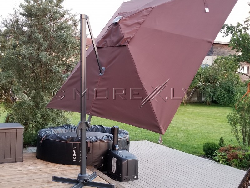 Sun umbrella with lighting Bright Night 3x3 m