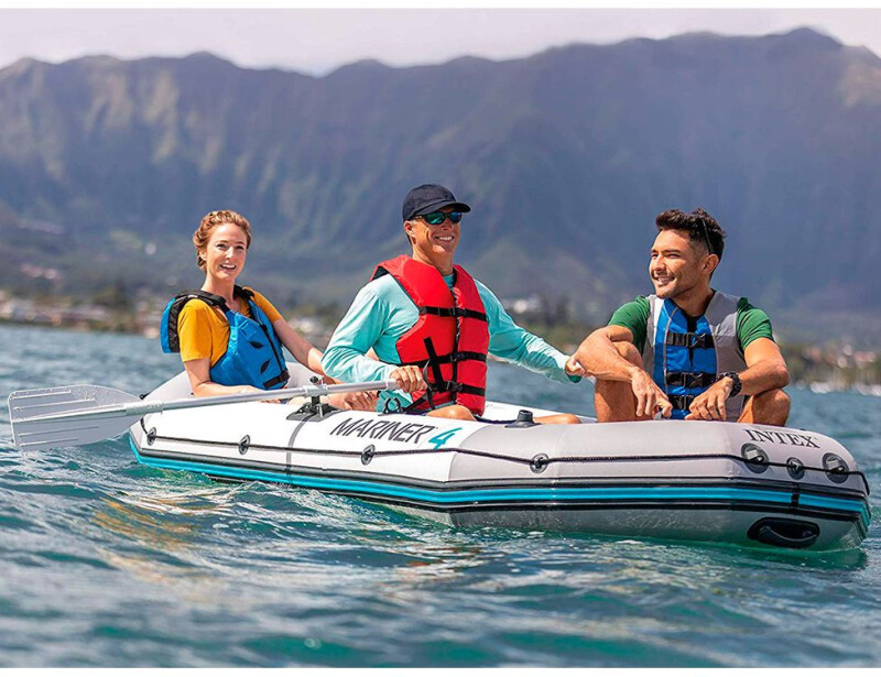 Intex MARINER 4 FULL SET with Neraus NRS 46X + Marine Dual Purpose Battery 110Ah