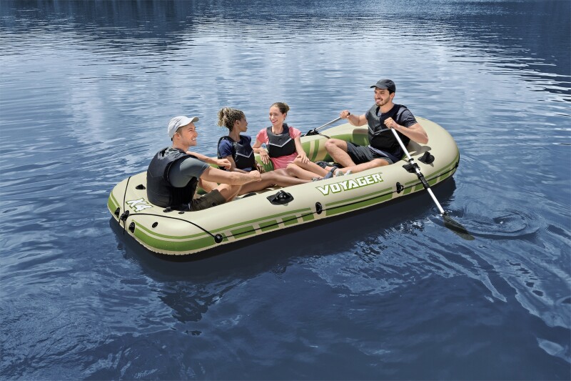 4-vietė pripučiama valtis kietu dugnu Bestway Voyager X4 Raft, 350x145x49 cm, 65156