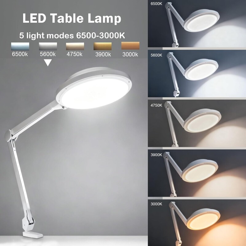 Profesionali LED stalinė lempa 9516LED-CCT (kosmetologams, pedikiūrui)