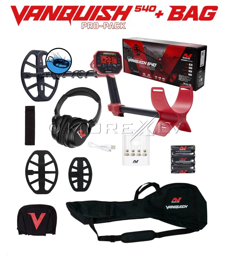 Metalo detektorius Minelab Vanquish 540 Pro-Pack + DOVANA KREPŠYS