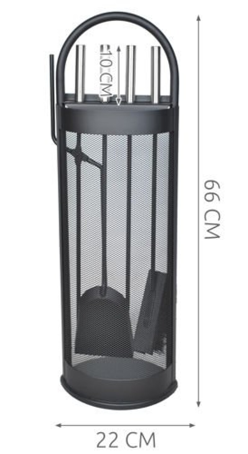 Židinio įrankių rinkinys iš 4 dalių, juodas