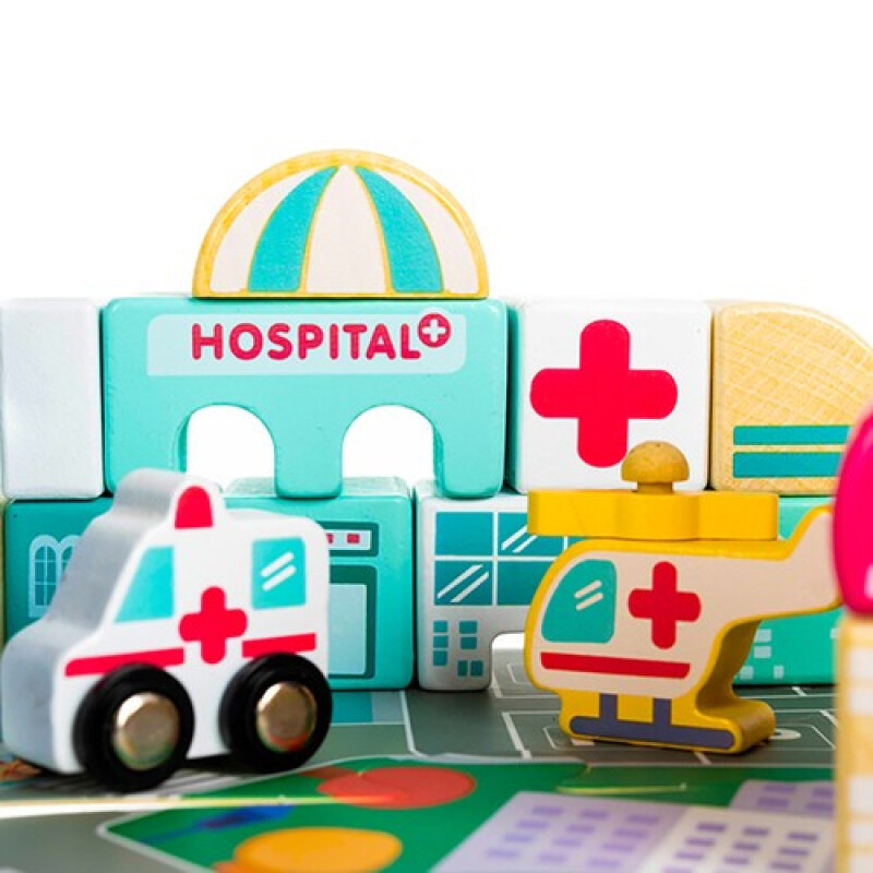 Wooden blocks - city 115 psc.