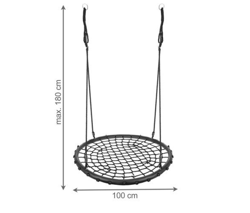 Vaikiškas sūpynių Gandralizdis Ø 100 cm, juodas