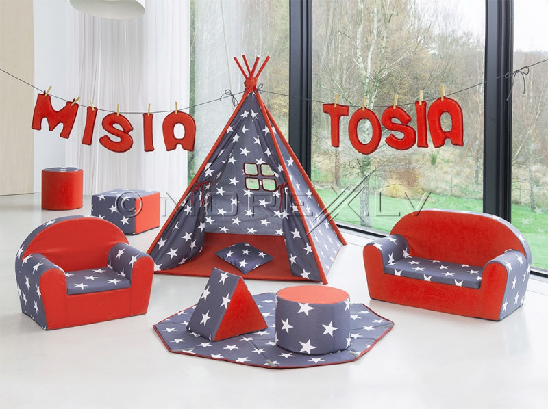 Kids’ tipi tent, Stars, 104x104x124 cm