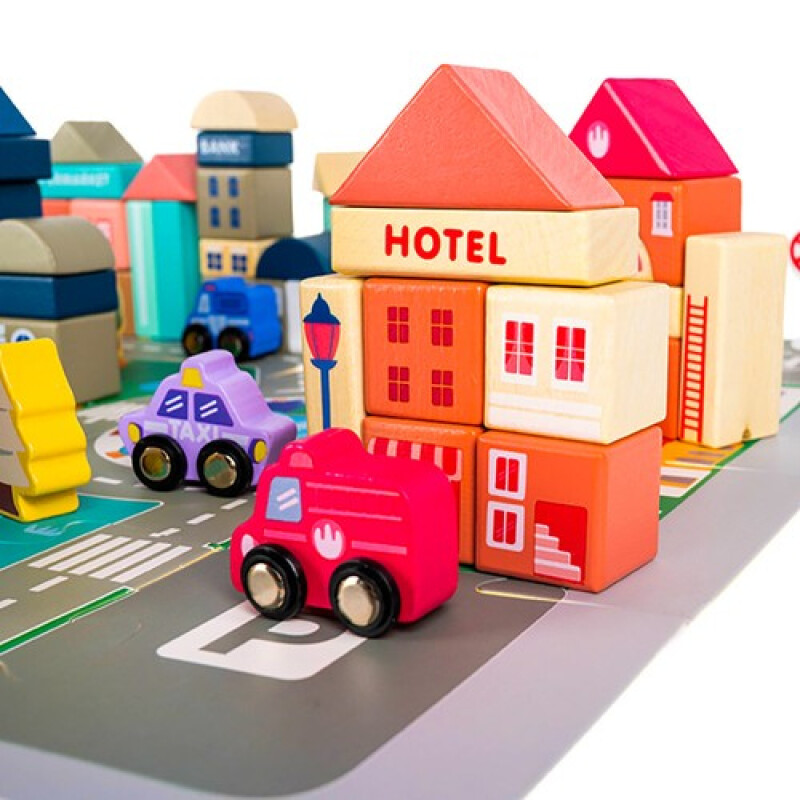 Wooden blocks - city 115 psc.