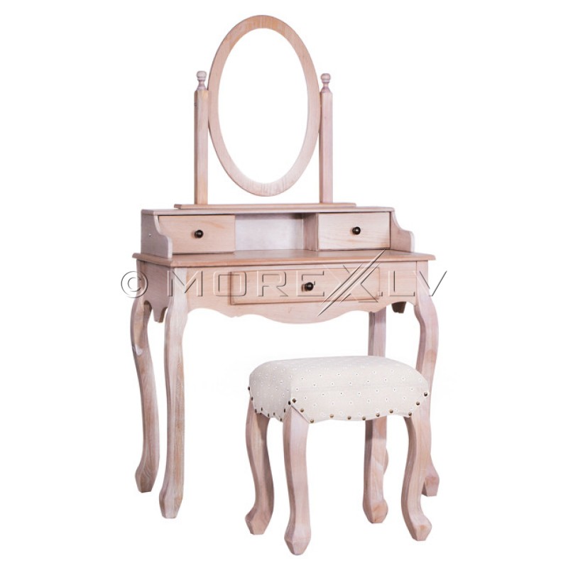 Dressing Table With Stool and Mirror beige