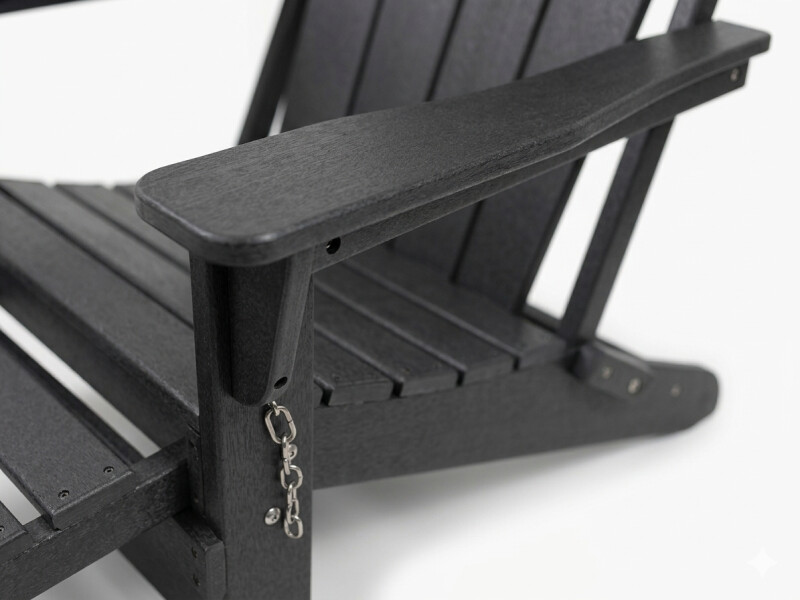 Adirondack sodo kėdė su pakoja 79x72x95-120 cm, juoda