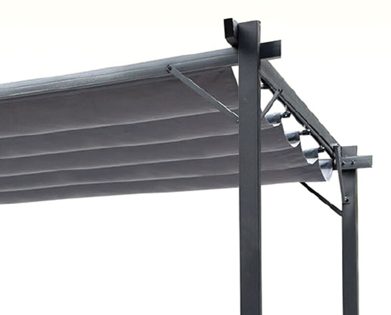 Sodo pergola 3x3m su slankiojančiu tentu