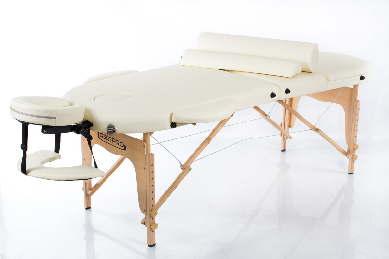 Saliekamais masāžas galds + masāžas ruļļi RESTPRO® Classic Oval 3 Cream