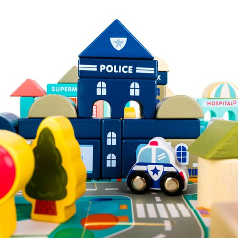 Wooden blocks - city 115 psc.
