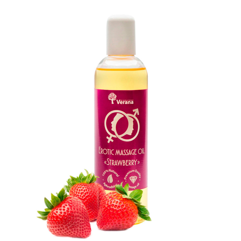 Erotinio masažo aliejus Verana Strawberry 250 ml
