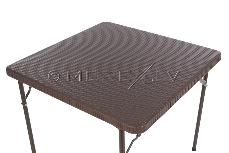 Складной квадратный стол с дизайном ротанга 86x86x74 см
