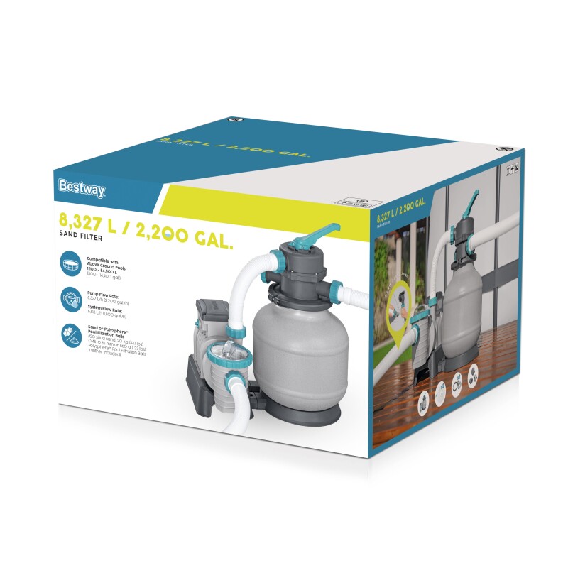 Bestway 58499 smėlio filtras siurblys 8327 L, bakas 20 kg