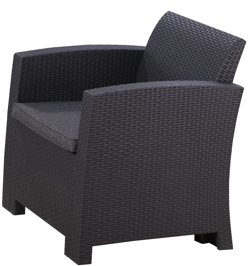 Rattan garden armchair 68 cm, grey