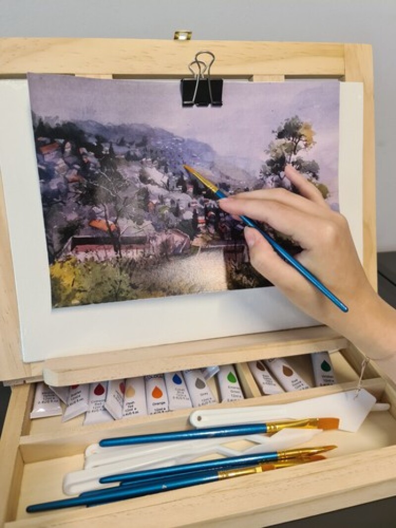 Piešimo ir tapybos rinkinys, 45 vnt. + lagaminėlis