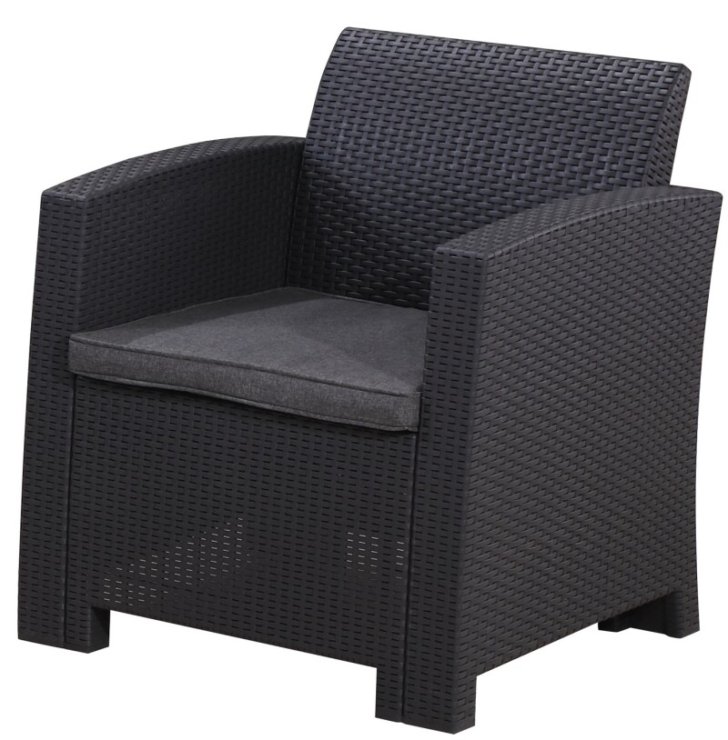 Rattan garden armchair 68 cm, grey