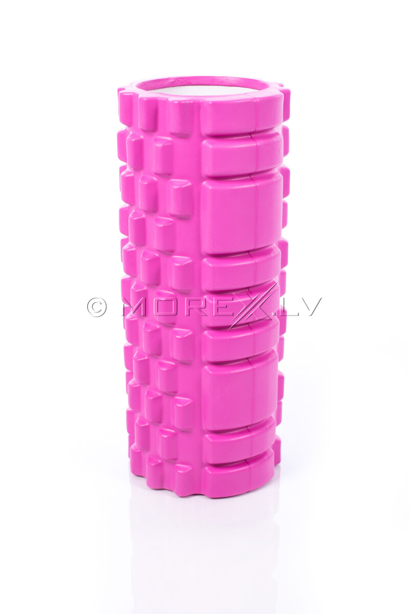 Ролик массажный для йоги Grid Roller 30x10cm, розовый
