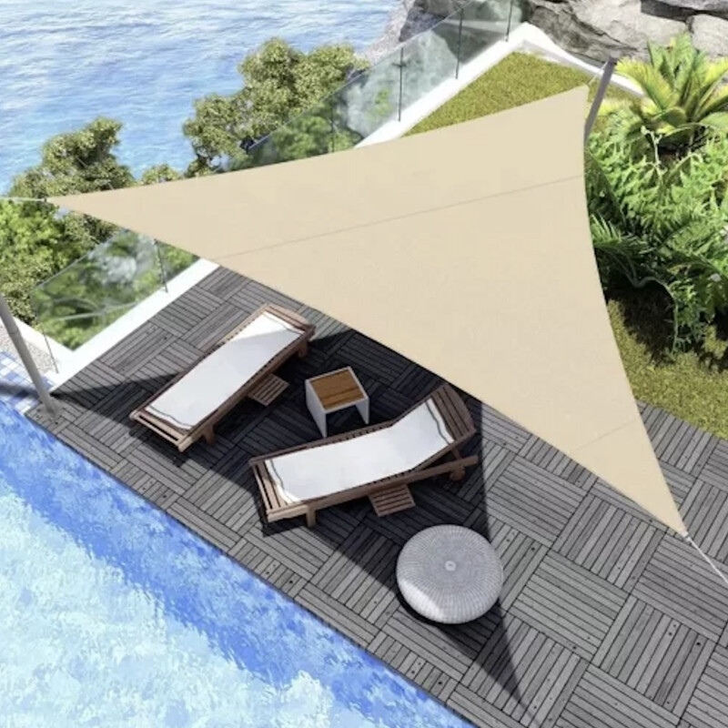Sun Shade sail 4x4x4 m, triangle, beige