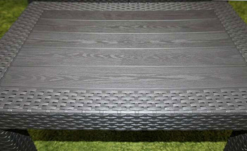Rotango sodo stalas 70x50x38 cm, pilkas