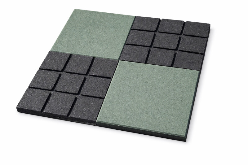 Rubber safety tile KBT 50x50x4,5cm 4 pcs,, green