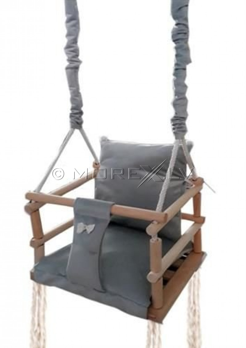 Деревянные детские качели-кресло, 3в1, cерые