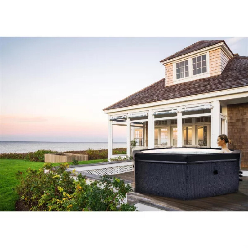 Karkasinis džakuzi Aegean Eco Foam Black Rattan, 4-6 asmenims
