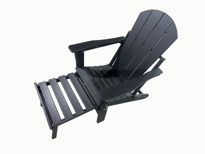 Adirondack sodo kėdė su pakoja 79x72x95-120 cm, juoda