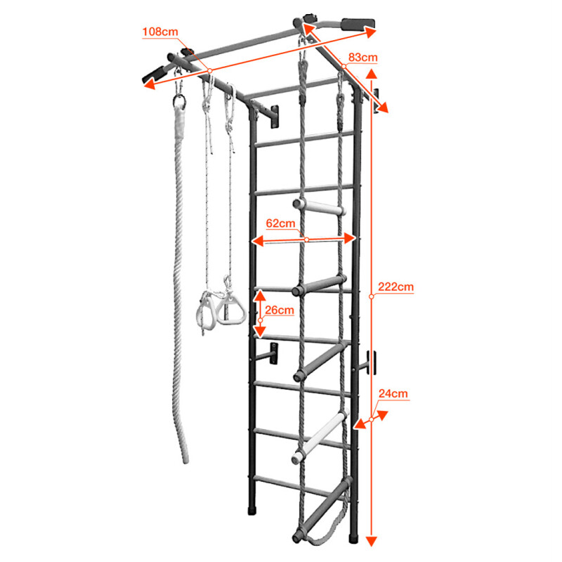 Sporto kompleksas, gimnastikos sienelė RESTPRO® KID-2 Blue