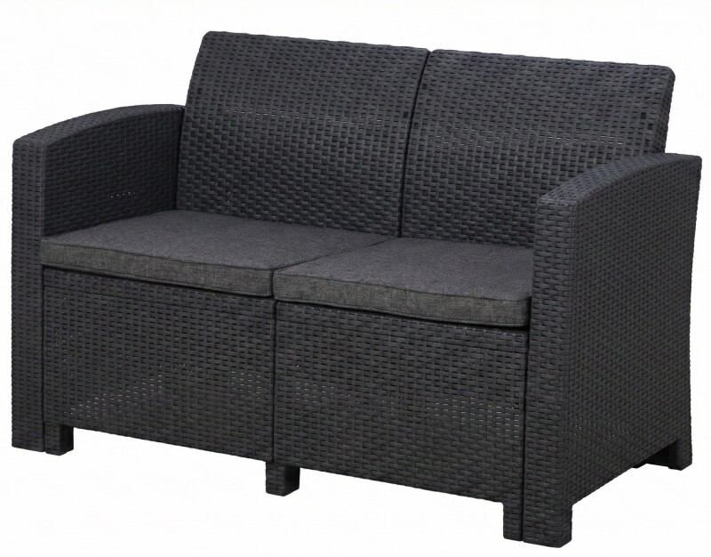 Rotango baldų komplektas: sofa, 2 foteliai, stalas