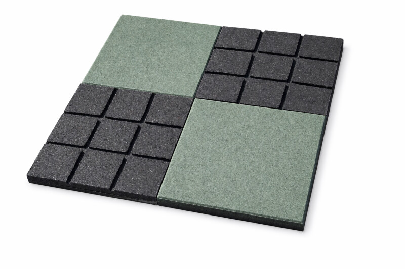 Guminė saugos plytelė KBT 50×50×4,5 cm, žalias