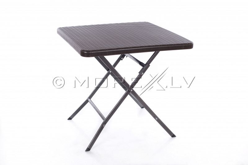 Складной квадратный стол с дизайном ротанга 78x78x74 см