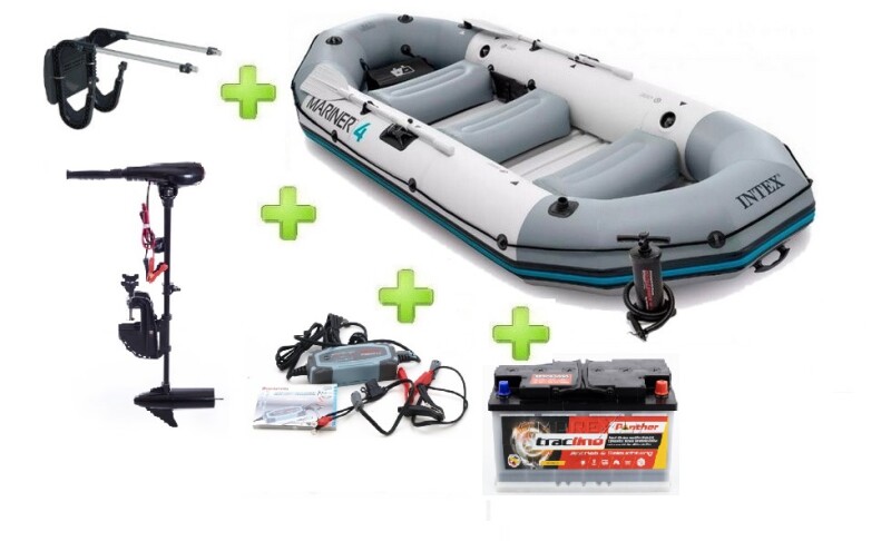 Intex MARINER 4 FULL SET su Neraus NRS 36X + Solar Panther DC Pro+ 12V 90Ah