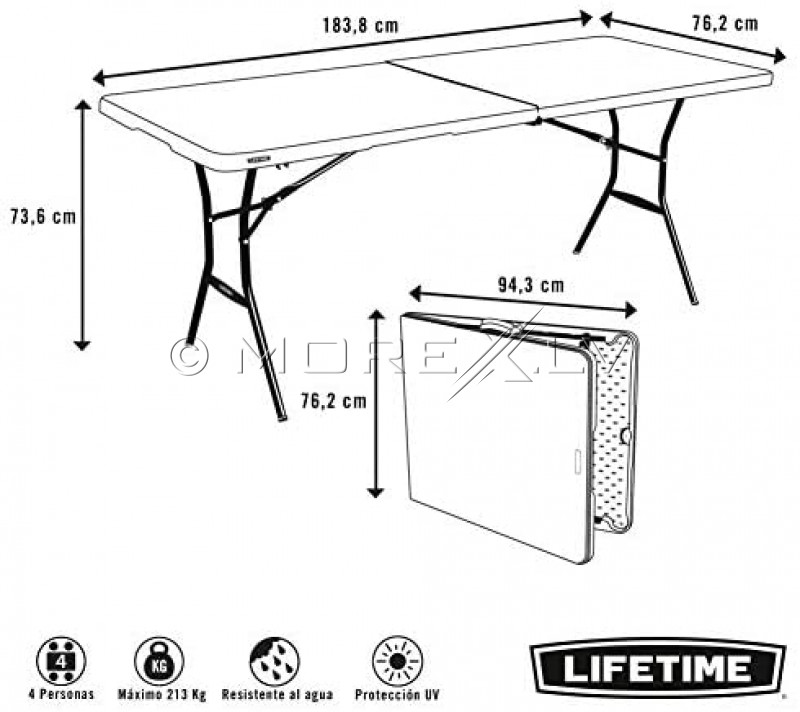 Lifetime 80471 Sulankstomas staliukas 183x76 cm